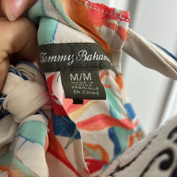 Tommy Bahama Multicolor Leaf Print Halter Top Silk Summer Beach M - Picture 2 of 5